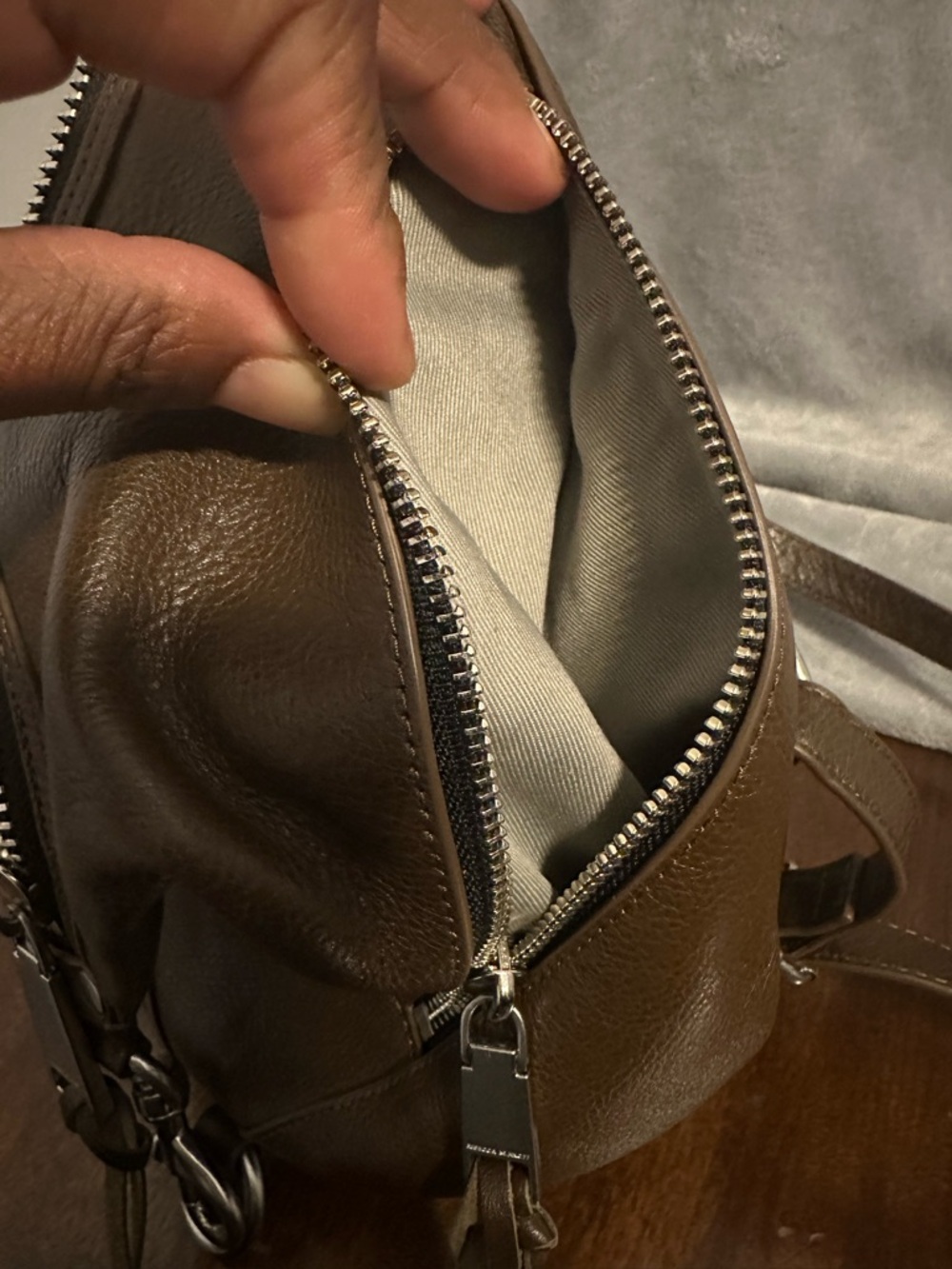 Rebecca Minkoff Medium Julian Leather Backpack Brown - Picture 10 of 15